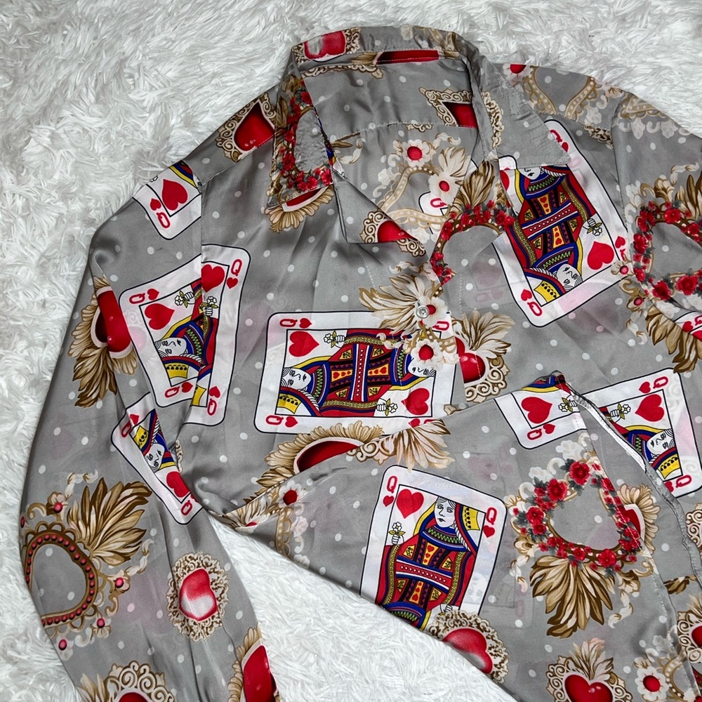 Playing Card Print Blouse